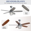 Sofucor Ceiling Fans with Lights and Remote Dimmable Quiet Ceiling Fans with Lights with Adjustable Drop Bar Cement for Bedroom Living Room Apartment - 3 of 4