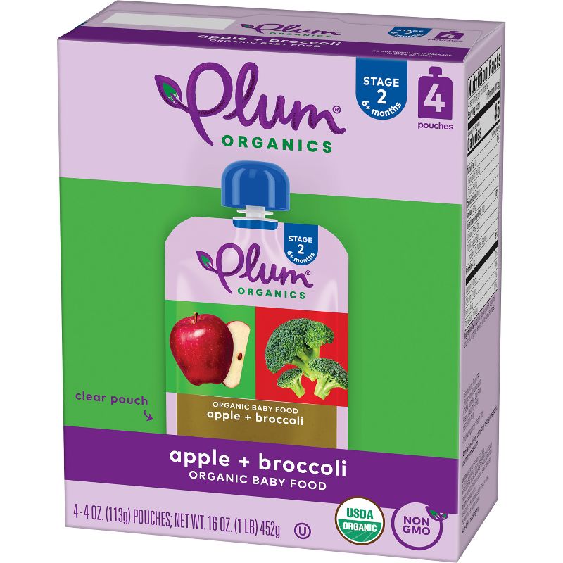 Plum Organics Baby Food Stage 2 - Apple Broccoli - 4oz, 5 of 13