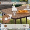 Tangkula 5 Pieces Patio Dining Set 4 Cushioned Rattan Armchairs & Square Table w/Wood-Plastic Tabletop & Umbrella Hole Outdoor Dining Table Set - 2 of 4