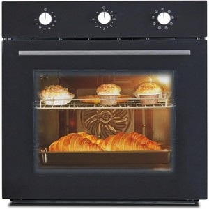 coucheta 24" Built-in Single Wall Oven, 2.5 Cu. Ft. Electric Oven with 8 Cooking Functions, Electric Wall Ovens with Stainless Steel Finish, Black - 1 of 4