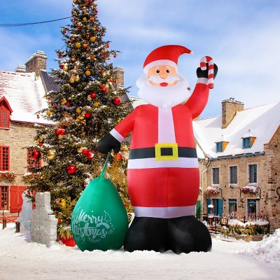 FURNIinspire Decorative Holiday Scene Props Christmas Inflatable Decor Blow Up Santa Claus Model for Lawn, Mall, Multicolored, 55.1"*110.2"*165.4"