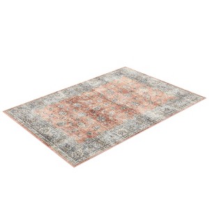 9x12 Area Rug, Washable Rug, Vintage Floral Carpet, Non Slip Kitchen Rugs, Entryway Rug, Bathroom Rugs, Thin Rugs for Bedroom, Stain Resistant Rugs - 1 of 4