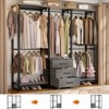 Aheaplus 65.5'' Freestanding Clothes Rack,  Closet Organizer with Drawers and 5 hanging Rods - 2 of 4