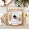 Organic Disposable Plates – White with Gold Rim Elegant Plastic Tableware for Parties & Events – Pack of 20 - 2 of 4