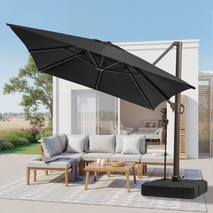 cantilever patio umbrella with wheeled base Giantex Wheels, 243 lbs Water Filled Umbrella Stand for Offset Umbrella, 33.5 inch Heavy Duty Square Offset Umbrella Holder for Deck Garden Poolside : Patio 10 FT x 10 FT Base Pellebant 10x13 FT Cantilever Outdoor