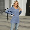 Coolmee Womens Long Sleeve Tunic Top Ribbed Knit Shirts Casual Lightweight Sweaters with Buttons - 3 of 4