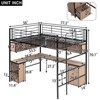 NicBex Full Size Metal High Loft Bed with Bookcase,Desk&Cabinet,Space-Saving&Noise Reduced Gaming Loft Beds for Gamers,Ample Storage,350lbs Max,Black - 3 of 4