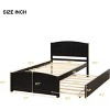 Streamdale Twin size Platform Bed with Trundle, Espresso - 4 of 4