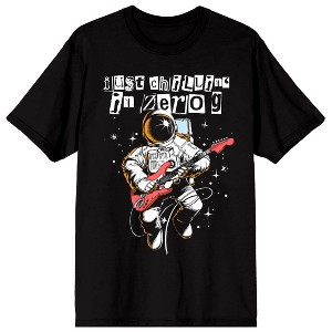 NASA Just Chilling In Zero G Adult Black Crew Neck Short Sleeve T-shirt - 1 of 4