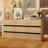 FUFU&GAGA Yellow 9 Drawer Dresser Wooden Textured Glass Dust Panels - 2 of 4