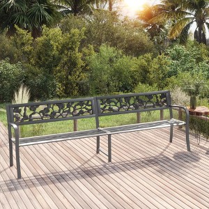 vidaXL Twin Patio Bench 96.9 in. Gray Steel - 1 of 4