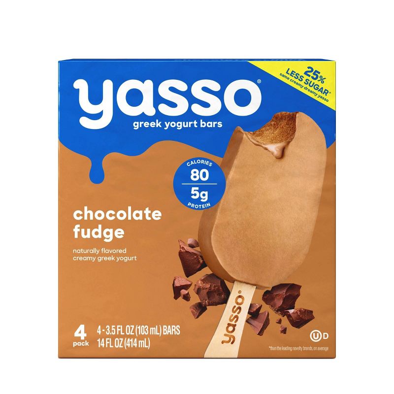 Yasso Frozen Greek Yogurt - Chocolate Fudge Bars - 4ct, 1 of 7