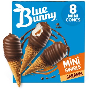 Blue Bunny Caramel Mini Swirl Ice Cream Cones - 18oz/8ct - 1 of 4