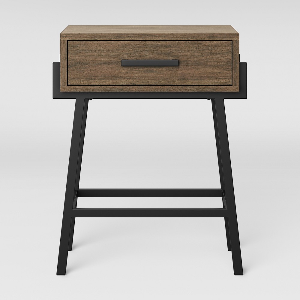 Photos - Coffee Table Corinna Angle Leg Side Table Wood - Threshold™