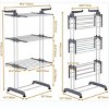 1pc Clothes Drying Rack, Indoor, Outdoor Laundry Drying Rack, with Foldable Wings, Space Saving Laundry Rack, Laundry Hanger Dryer Rack - 4 of 4