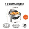 VEVOR Roll Top Chafing Dish Buffet Set, 6 Qt 2 Pack, Stainless Steel Chafer with 2 Full Size Pans, Round Catering Warmer Server - 3 of 4