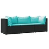 VidaXL 2 Piece Patio Lounge Set with Cushions Poly Rattan Gray - 2 of 4
