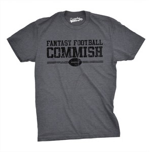 Mens Fantasy Football Commish T Shirt Funny Gift for Dad Game day Graphic Cool - Crazy Dog Men's T Shirt - 1 of 4