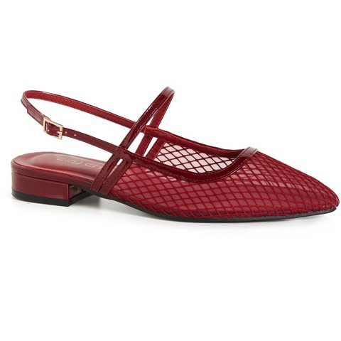 Обувь City Chic | Women's Plus Size WIDE FIT Lily Mesh Flat - berry - 11W