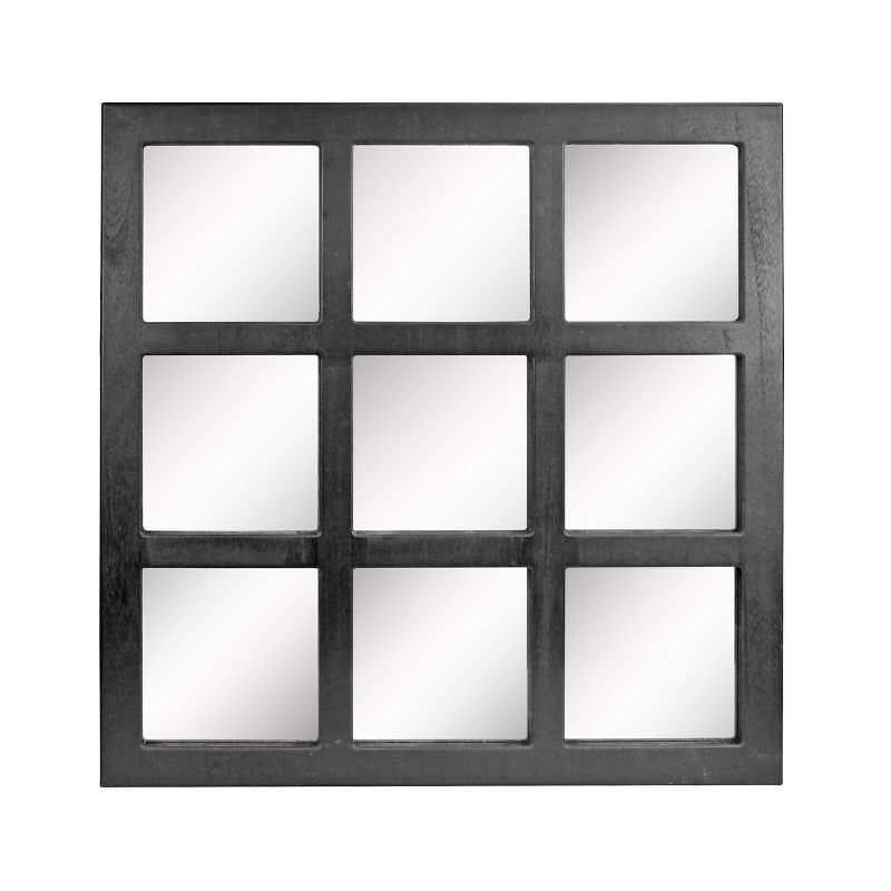 23.5" x 23.5" Rustic 9-Panel Window Pane Decorative Wall Mirror - Stonebriar Collection, 1 of 7