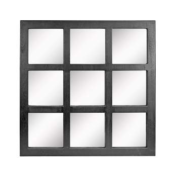 23.5" x 23.5" Rustic 9-Panel Window Pane Decorative Wall Mirror - Stonebriar Collection