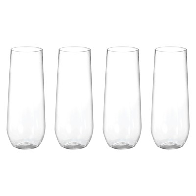 Unique Bargains Lightweight Stemless Glasses Champagne Flutes 4 Pcs
