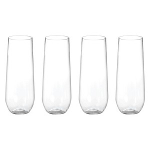 Unique Bargains Lightweight Stemless Glasses Champagne Flutes 4 Pcs - 1 of 4