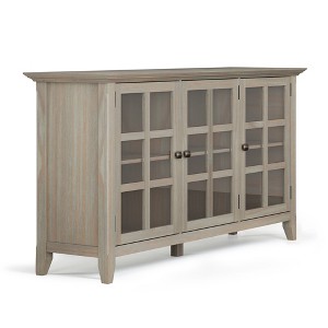 ORRD  Wide Storage Cabinet Distressed Grey - 62" Wide Cabinet with 3 Glass Doors & Adjustable Shelves - 1 of 4