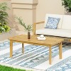 Vynxaria Patio Coffee Tables - 43" Rectangular Outdoor Table with Teak Finish - 2 of 4