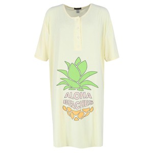 Not a Morning Person Women's Aloha Beaches Short Sleeve Night Shirt - 1 of 4