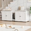 Cat Litter Box Enclosure 55.1" Double Litter Box Furniture Large Cat Box Enclosure Kitty Litter Box for 2 Cats Hidden Cat Litter Cabinet - 2 of 4