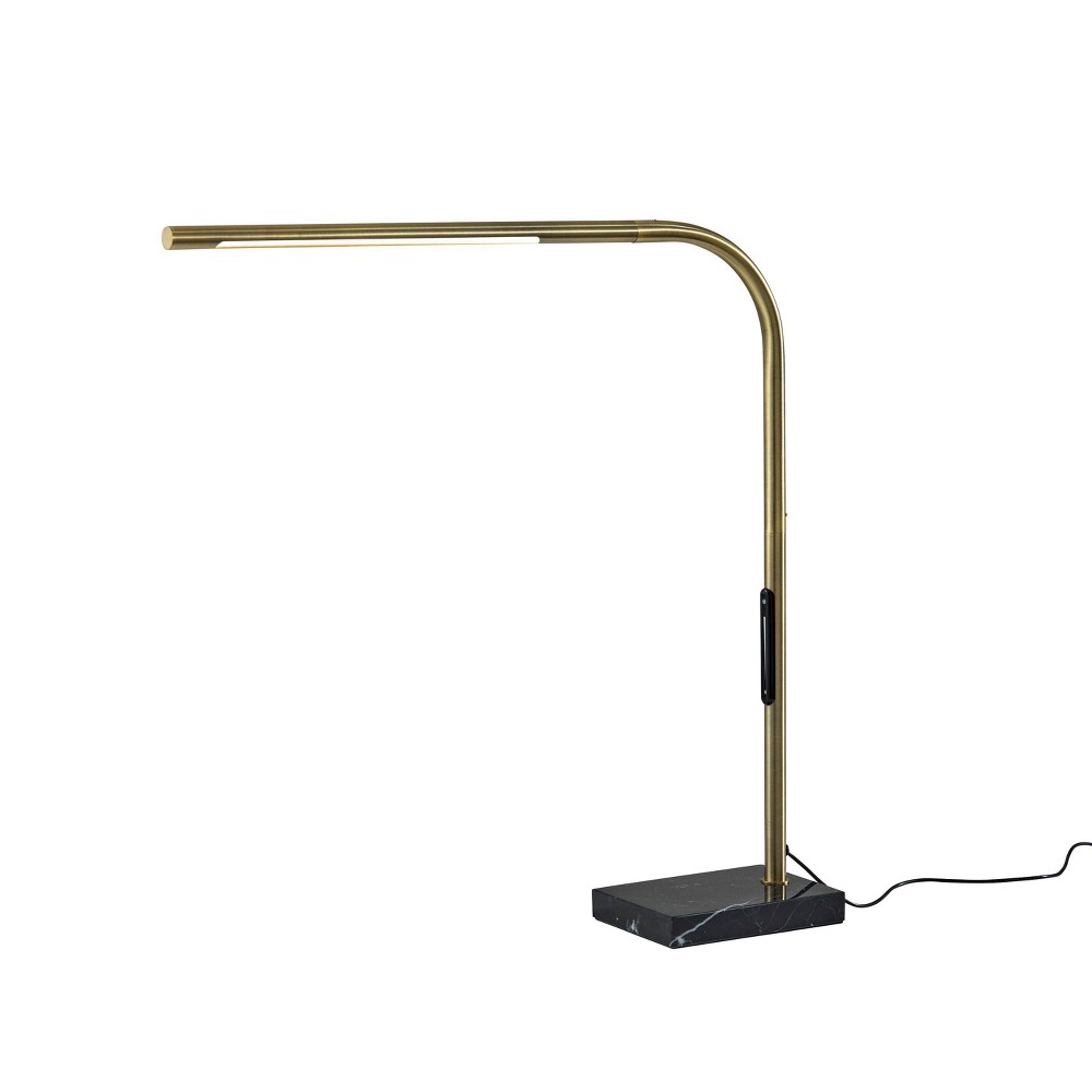 Photos - Floodlight / Street Light Adesso Cullen Desk Lamp: Marble Base, ETL Listed, Touch Sensor, 24" Metal 