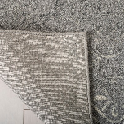 Gray Handmade Wool Tufted Square Area Rug 7' x 7'