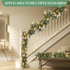 6ft Battery-Powered Pre-Lit Christmas Garland – Gold Balls, Bows & Pine Cones | Outdoor Decor for Mantle, Fireplace & Stairs - 3 of 4