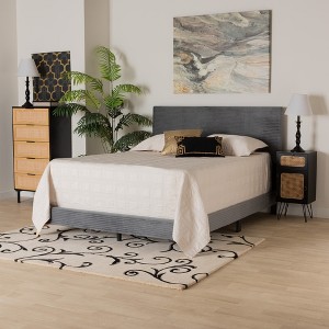 Baxton Studio Abberton Modern and Contemporary Velvet and Metal Panel Bed - 1 of 4