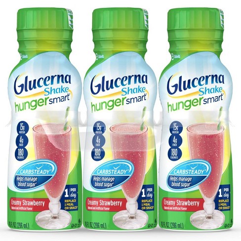 Glucerna Hunger Smart Nutrition Shake Ready-To-Drink - Creamy Strawberry - 6Ct/60 Fl Oz : Target