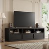 Modern TV Stand for up to 70"TV, Industrial TV Entertainment Center with 3 Drawers Shelves for Living Room, Bedroom, Vintage - 3 of 4