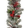 9' Prelit LED Snowy Garland with Bows Warm White Lights - National Tree Company - 3 of 4