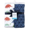 Hudson Baby Infant Boy Silky Plush Blanket, Dinosaurs, 30x36 inches - 2 of 2