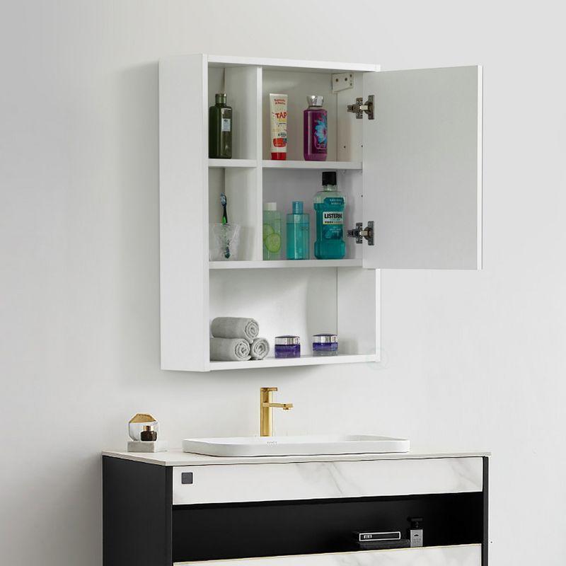 Basicwise Wall Mount Bathroom Mirrored Storage Cabinet with Open Shelf | 2 Adjustable Shelves Medicine Organizer Storage Furniture, 5 of 8