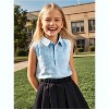 Girls Plaid Sleeveless Button Down Shirt Summer Crop Tops Tie Knot Blouse Tank Tops 4-13Y - 4 of 4