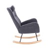 Modern Teddy Upholstered Rocking Chair with Headrest,Boucle Accent Chair with Metal Legs,Wooden Rockers for Living Room or Nursery-Cuddlewood - 3 of 4