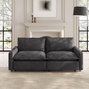 WJSHome 85'' Loveseat Power Recliner Sofa with Footrest, Oversized Cloud Modular Sectional Reclining Couches for Living Room - 1 of 4