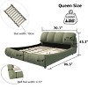 GDFStudio Isolde Modern Upholstered Platform Bed with Oversized Padded Headboard - 3 of 4