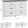 Acekool 47" 6 Drawer Dresser, Modern Textured Storage Chest, Wide Wooden Organizer for Bedroom Living Room Entryway - 2 of 4