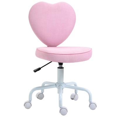 GlasFlength Task and Office Chairs Armless Office Chair Ergonomic Rolling Computer Desk Chair Work Chair for Office, Pink, 15.8"*19.8"*35"