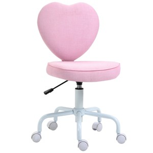 GlasFlength Task and Office Chairs Armless Office Chair Ergonomic Rolling Computer Desk Chair Work Chair for Office, Pink, 15.8"*19.8"*35" - 1 of 4