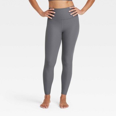 Women's Everyday Soft High-Rise Rib 7/8 Leggings - All In Motion™ Dark Gray M