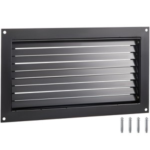 VEVOR Foundation Flood Vent, 8" Height x 16" Width Flood Vent, to Reduce Foundation Damage and Flood Risk, Black, Wall Mounted Flood Vent, Black - 1 of 4