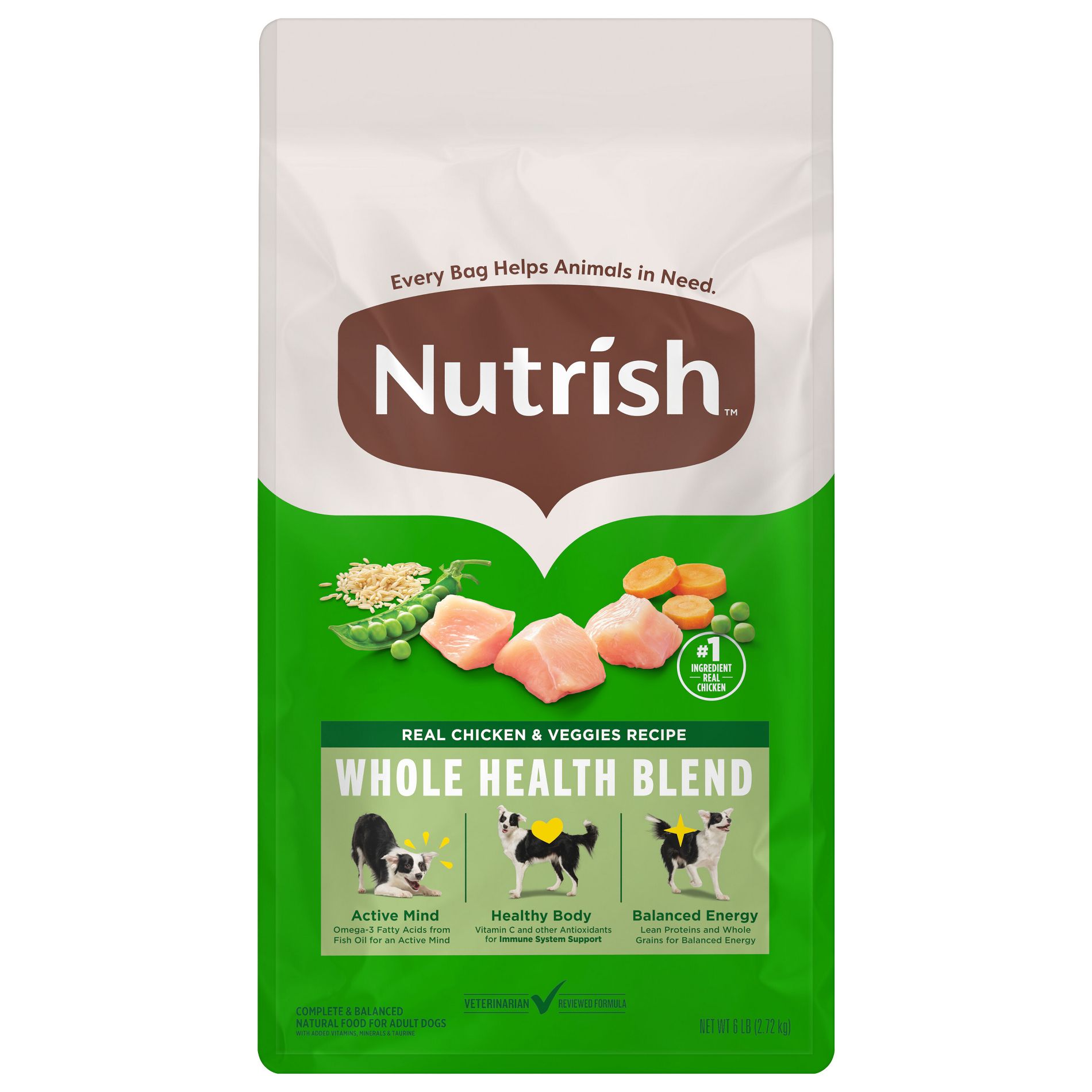 Nutrish Whole Health Blend Real Chicken and Vegetable Recipe Dry Dog Food